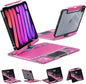 Transparent 360 for iPad Keyboard case with Wireless Keyboard for iPad Air 13 inch(M3/M2, 2025/2024), Trackpad, 7 Color Backlight, 360° Rotating Stand for iPad Pro 12.9" 2018-2022(6/5/4/3 Gen)