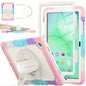 SEYMAC stock Case for Samsung Galaxy Tab A11+ Plus/A9+ Plus 11'', Full-Body Drop Protection Case with Screen Protector Pencil Holder [360° Rotating Hand Strap] &Stand, Purple+Colorful