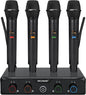 4-Channel Wireless Microphone System, UHF Compact Cordless Mic Set w/ 4x10 Frequencies, 200ft Range, Dynamic Handheld Microphone for Singing, Karaoke, Church, DJ, Wedding (MWM-41-4H)