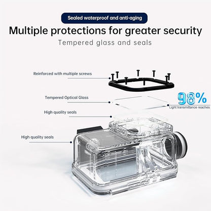 Suptig Waterproof Housing for GoPro Hero 13-9, Dive to 164Ft