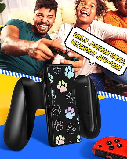 Lotadilo Joy-Con Grip for Nintendo Switch/Switch Oled - JoyCon Comfort Hand Grips Controller for Women Girls Teen Boys Cute Cartoon Design, Dog Paw