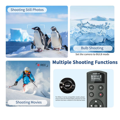 Rechargeable Shutter Release for Nikon AODELAN Wireless Camera Remote Control Compatible with COOLPIX P1000, P1100, P950, B600, A1000, Z50, Z30, Z fc, Z6 II, Z7 II,Z5, Replaces Nikon ML-L7(Black)