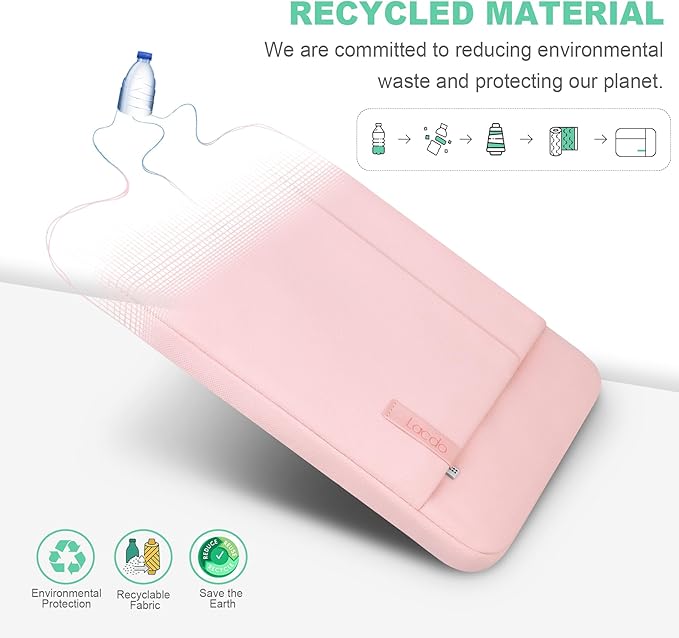 Lacdo 13 inch Laptop Sleeve Case for 13 inch New MacBook Air M4 A3240 2025, M3 A3113, M2 A2681, M1 A2337 | 13" MacBook Pro M2/M1 A2338 A2251 A2289 | 13" iPad Air M3/iPad Pro M4 Computer Bag, Pink