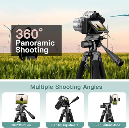 Victiv 68" Phone Tripod Stand, Tablet Tripod for iPhone iPad with Remote and Holder, Phone Stand for Video Recording Travel Photo Vlog Photography, Compatible with Smartphone Digital Camera