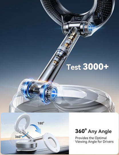 JOYROOM Vacuum Magnetic Car Phone Holder, Strongest Suction Cup 360° Adjustable Magsafe Car Phone Mount, Foldable Cell Phone Holders for Your Car for iPhone 16 Pro Max 15 14 13 12 Plus/Android