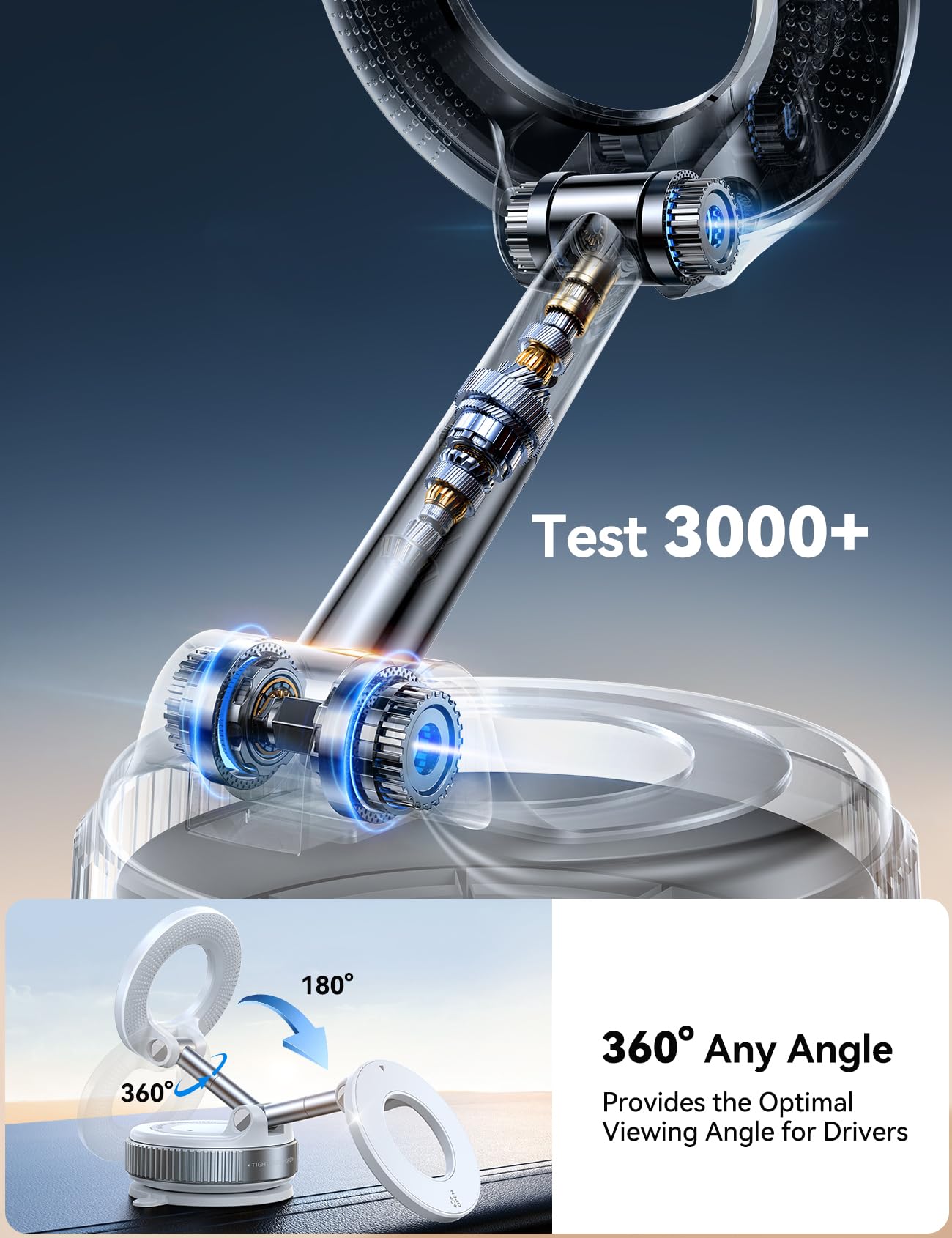 JOYROOM Vacuum Magnetic Car Phone Holder, Strongest Suction Cup 360° Adjustable Magsafe Car Phone Mount, Foldable Cell Phone Holders for Your Car for iPhone 16 Pro Max 15 14 13 12 Plus/Android