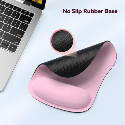 TECKNET 2 Pack Gaming Ergonomic Mouse Pad with Wrist Support Pink
