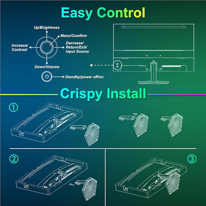 SANSUI Curved Monitor 27 inch 100Hz USB Type-C Computer Monitor with Speakers Built in丨FHD 1080p丨HDR丨110% sRGB丨1500R丨VESA Compatible,for Tablet,Desktop,Laptop and PC Work Gaming