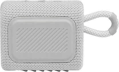 JBL Go 3 - Portable Mini Bluetooth Speaker, big audio and punchy bass, IP67 waterproof and dustproof, 5 hours of playtime, speaker for home, outdoor and travel (White)