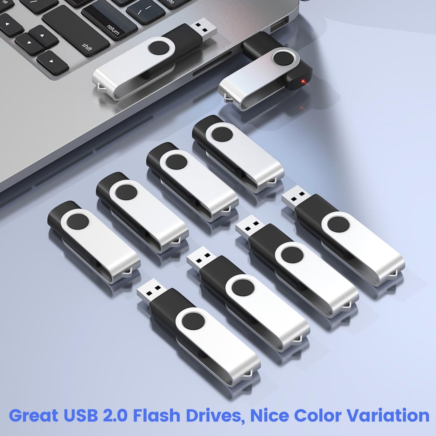 ABLAZE 4GB USB Flash Drive 20 Pack, USB 2.0 Thumb Drives with Lanyards