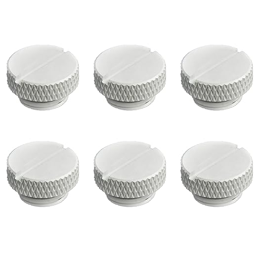 Dracaena.io 6-Pack G1/4 Stop Plug Fitting, White, Coin Slot, Brass/Copper