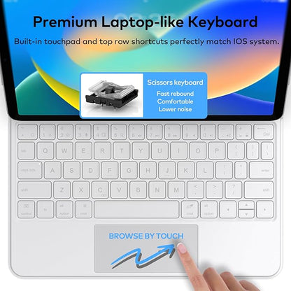 Keyboard Case for iPad 10th Generation 2022 & 11th (A16, 2025) – Magic-Style Keyboard with Multi-Touch Trackpad – Floating Cantilever Stand – Magnetic Case for iPad 10.9 inch 10th / 11th Gen.