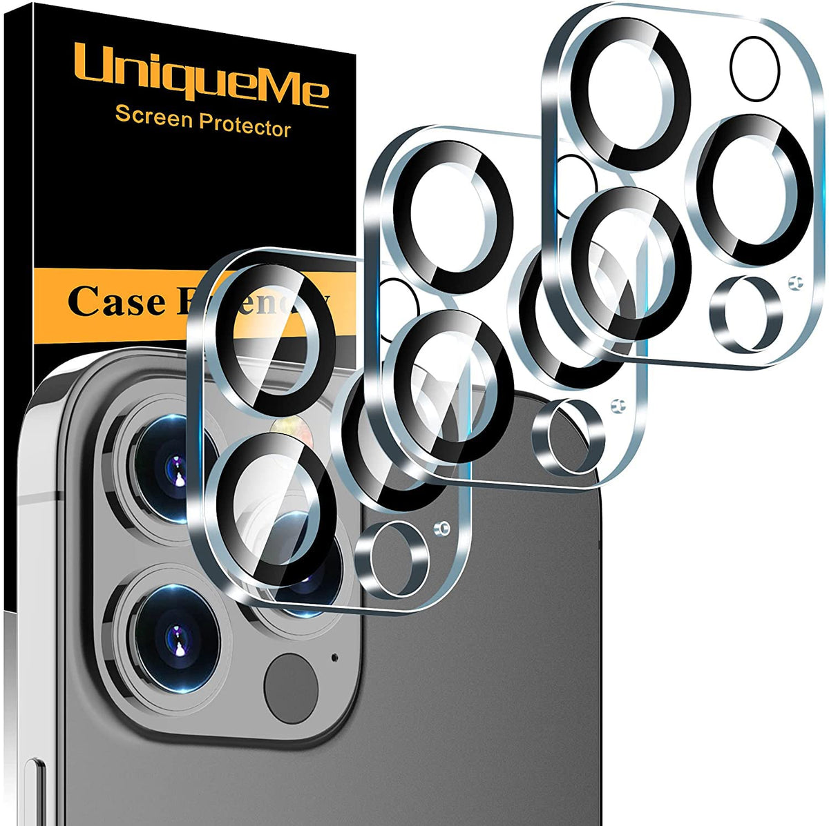 UniqueMe for iPhone 13 6.1"/13 Mini 5.4" Camera Lens Protector-Black Circle