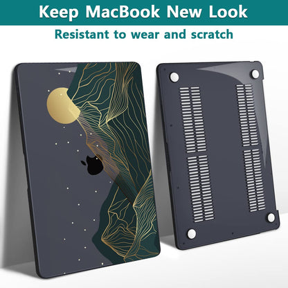 Teryeefi for MacBook Air M1 13 inch Case 2018 2019 2020 (Model A2337 A2179 A1932) with Touch ID & Retina, Printing Hard Shell Case + Keyboard Cover + Screen Protector, Landscape