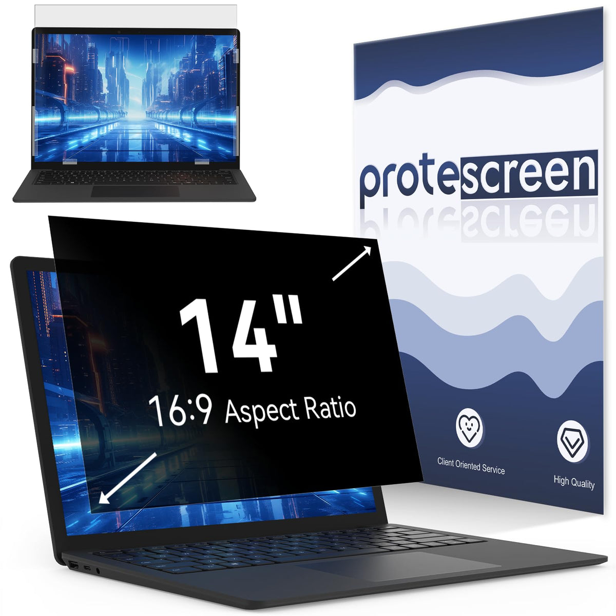 13.3 Inch Laptop Privacy Screen Compatible with Lenovo Hp Dell Acer Asus Thinkpad Envy Xps, 16:10 Aspect Removable Anti Glare Blue Light Filter Protector,13 in Computer Monitor Privacy Shield