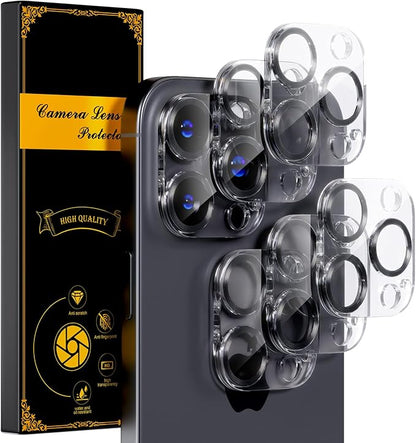 beuxece for 6 Pack iPhone 15 / iPhone 15 Plus Camera Lens Protector [Drop Protection] [Case Friendly] [Easy Installation] 9H Tempered Glass Camera Screen Protector Cover Accessories, CD Black