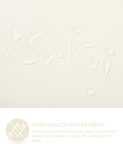 YSAGi Non-Slip Leather Desk Pad, Desk Matt for Desktop, Waterproof Laptop Computer Keyboard Mat, Table Protector Blotter Mat, Large Mouse Pad for Office/Work/Home/Decor(Cream, 35.4" x 17")