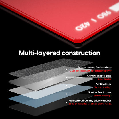Pulsar Gaming Gears Superglide Pad v1 Glass Mouse Pad, XXL, Red