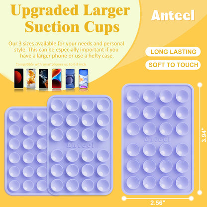 PKYAA Silicone Suction Phone Case Adhesive Mount, Upgraded Super Strong Grip, Durable, Easy to Use, Hands-Free Sticky Phone Holder for Selfies, Tiktok Videos, 2.56"x3.94" (LPK&LPK)