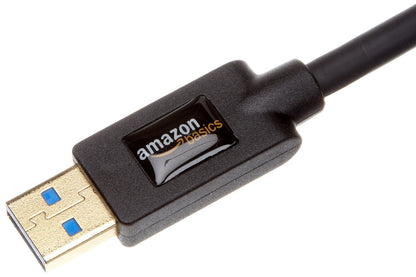 Amazon Basics USB 3.0 Extension Cable, A-Male to A-Female, 4.8Gbps High-Speed, Gold-Plated Connectors, 3.3 Foot, Black