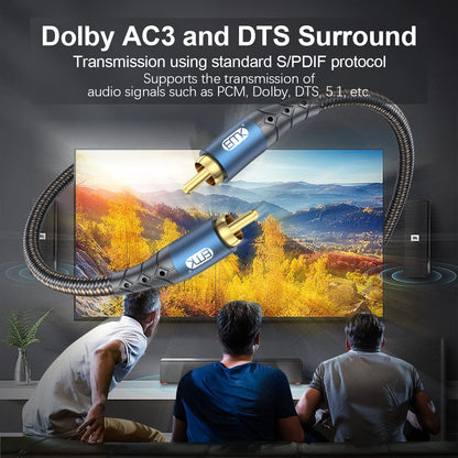 EMK Subwoofer Cable RCA to RCA Audio Cable 24K Gold-Plated Nylon Braided Double Shielded Digital Analogue Supports Amplifiers,Home Theater,Hi-Fi Systems,Subwoofer(50ft/15m)