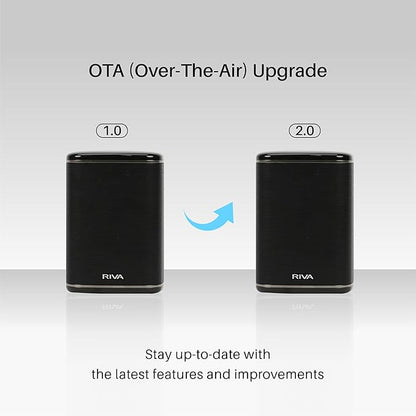 RIVA Upgraded Arena Wi-Fi Bluetooth Hi-Fi Speaker, 6 Drivers, 50W, Multiroom Music System, Supports Airplay 2, Chromecast, Spotify, Tidal and More Streaming (Black)