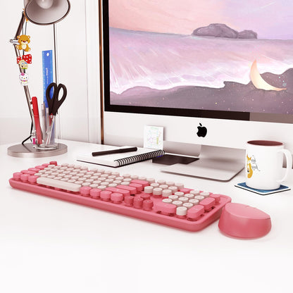 Colorful Wireless Keyboard and Mouse for PC Laptop