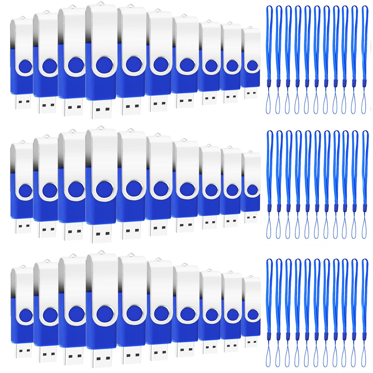 100-Pack of 1GB USB Flash Drive Bulk EASTBULL FAT32 Thumb Drive Pack (Blue)