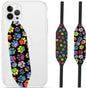 Phone Grip Strap - Reversible Finger Holder for Phone Back, Customizable Anti-Slip Design, Wireless Charging Compatible Detachable Holder for iPhone - Color & Psychedelic Dog Paw