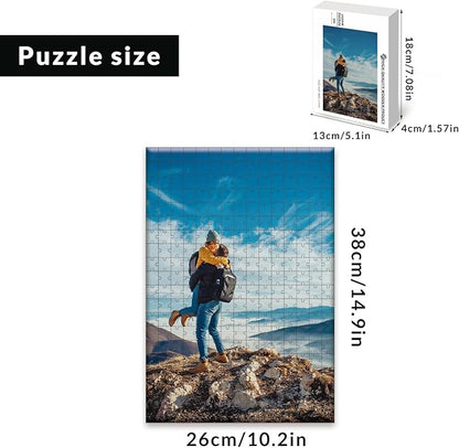 Custom Puzzle from Photos - Personalized 1000/500/300/200/120 Piece Jigsaw Puzzle for Adults & Kids, Unique Wooden Gift for Christmas, Wedding, Anniversary, Birthday