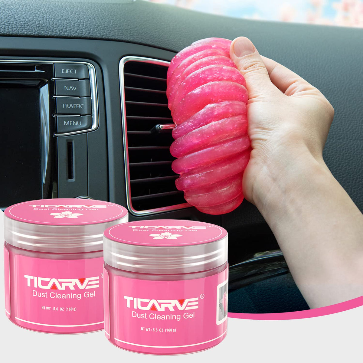 TICARVE 2Pack Cleaning Gel for Car Detailing Vent Cleaner Cleaning Putty Gel Auto Detail Tools Car Interior Cleaner Cleaning Mud for Cars and Keyboard Cleaner Cleaning Slime Green (320g/11.2oz)