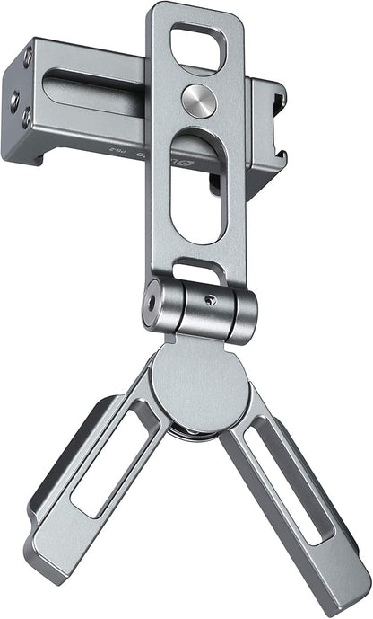 LEOFOTO PS-2 Phone Holder, Cell Phone Stand, Adjustable Angle, Compact and Portable, 1/4" Screw Thread, Arca Compatible (Silver)