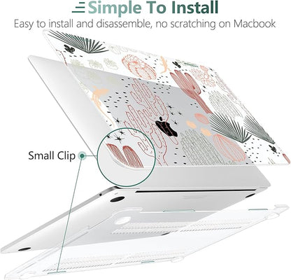 MEEgoodo Case for MacBook Pro 13 inch, Laptop Hard Shell Case with Keyboard & Camera Cover, Cacti