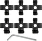 Camera Mount Screw 1/4" Male to 1/4" Male & 1/4" to 3/8" Tripod Screw Adapter with Hole 7 Pcs Set for Camera Tripod Mount Light Stand DSLR Equipped with Hex-L Key (Black)