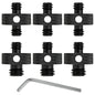 Rigych Camera Mount Screw 1/4" Male to 1/4" Male & 1/4" to 3/8" Tripod Screw Adapter with Hole 7 Pcs Set for Camera Tripod Mount Light Stand DSLR Equipped with Hex-L Key (Black)