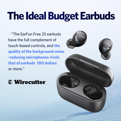 EarFun Free 2S Wireless Earbuds, Bluetooth Earbuds with Deep Bass