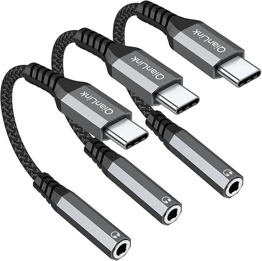 USB Type C to 3.5mm Female Headphone Jack Adapter, (3-Pack) USB C to Aux Audio Dongle Cable Cord for iPhone 15 16 17 Pro Max, Samsung Galaxy S25 S24 S23 S22 S21 S20 Ultra, Note 20, Pixel 8 9,iPad Pro