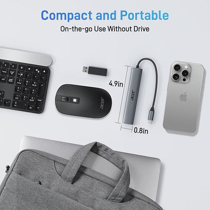 Acer 5 in 1 USB C Hub with 4K HDMI, 100W Power Delivery, 3 USB A Data Ports, USB C to HDMI Multiport Adapter for Laptop, PC, Tablet, MacBook Air, iPad Air, iMac, iPhone 15/16 Pro/Pro Max