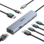 MOKiN USB C Hub HDMI Adapter, 9 in 1 Dongle with 3 USB Port, RJ45 Ethernet, SD/TF Card Reader, 100W PD Charging, Compatible with MacBook Pro/Air, Gray