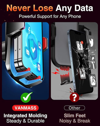 VANMASS [2024 Upgrade Phone Holders for Your Car [Super Suction Cup] Cell Phone Mount Car Dashboard Window Vent Desk Fit for iPhone 15 Pro Max 14 13 Universal Handsfree Automobile Vehicle Cradle，Red
