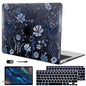 LCMOCICO for 2018 2019 2020 2021 MacBook Air 13 Inch Case M1 A2337 A2179 A1932, Pattern Plastic Hard Shell Case Cover for MacBook Air 13.3 M1 with Retina Display & Touch ID, Wild Flowers Black