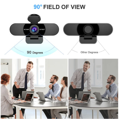 EMEET 1080P Webcam with Microphone, C960 Web Camera 2 Mics Streaming Webcam
