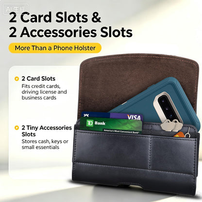 Tiflook Phone Holster for iPhone 17 Pro Max iPhone 16 15 14 13 12 11 XS max 17 Air 13 Mini 12 Mini PU Leather Cell Phone Pouch with Belt Clip Loop Card Holder Carrying Case,Black