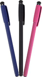 Targus - Slim Stylus Pens for Tablets, Smartphones - Compatible with Apple iPad, Samsung Galaxy & All Touchscreen Devices - Durable Rubber Tips - 3 Pack, Black, Blue, Red - AMM0601TBUS
