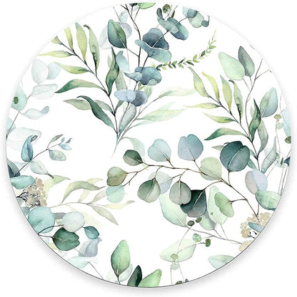 Mouse Pad, Cute Mousepad with Design, Round Grass Leaves Mat, Small Non-Slip Rubber Gaming Pads, Office Home Personalized Pad
