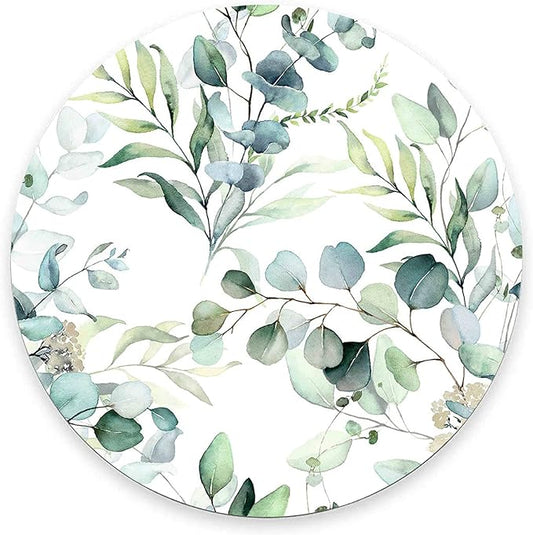 Mouse Pad, Cute Mousepad with Design, Round Grass Leaves Mat, Small Non-Slip Rubber Gaming Pads, Office Home Personalized Pad