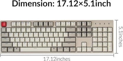 Keychron C2 Full Size Wired Mechanical Keyboard Compatible with Mac, Keychron Red Switch, 104 Keys ABS Retro Color Keycaps Gaming Keyboard for Windows, USB-C Type-C Braid Cable