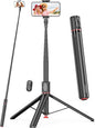 68" Automatic Tripod, Auto-Open Phone Tripod Stand with Magnetic Remote, All-in-1 Extendable Selfie Stick Travel Tripods for Cell Phone 360° Rotate Stable iPhone Selfie Stick for Video Recording