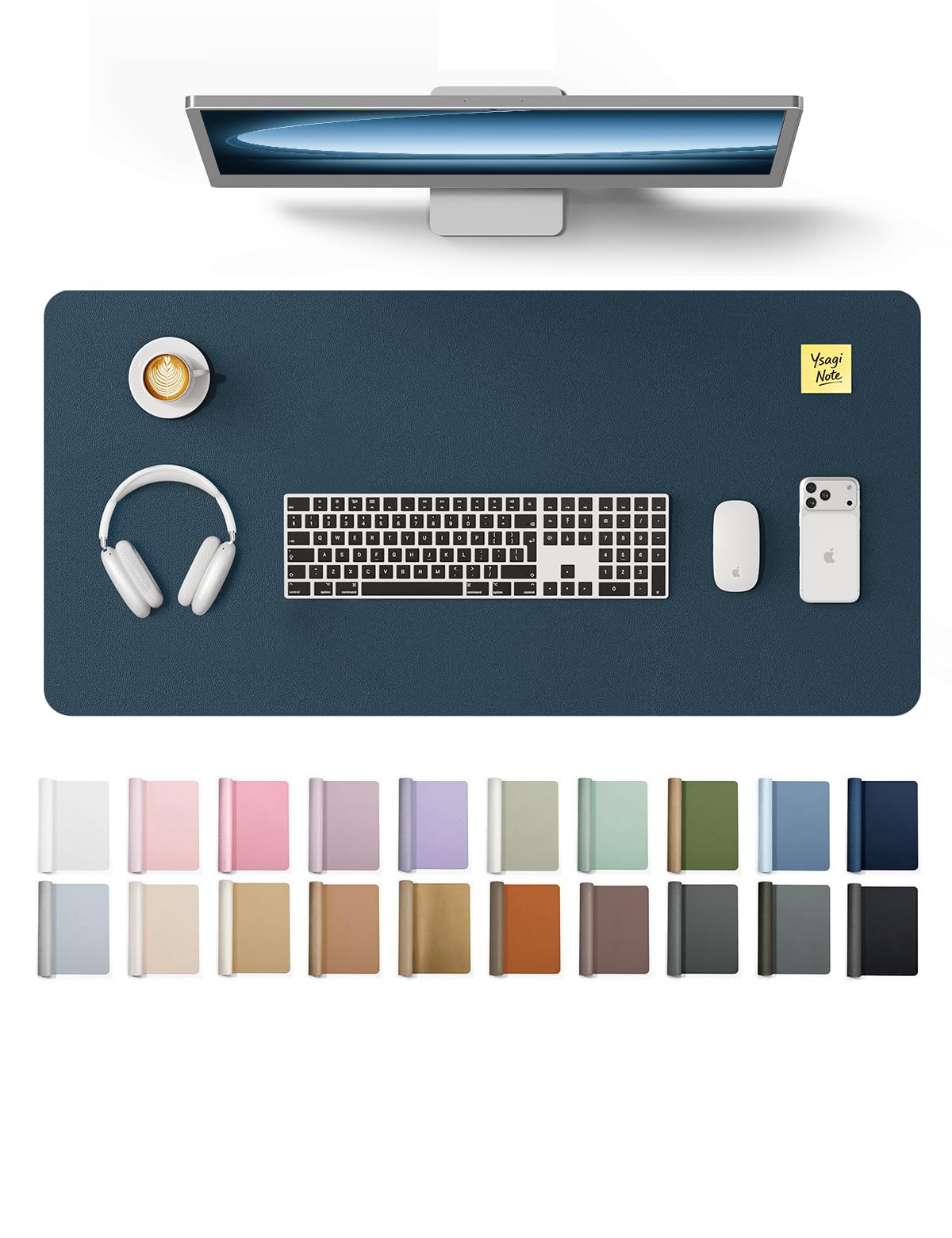 YSAGi Desk Protector&Blotter, Non-Slip Waterproof Leather Mouse Pad