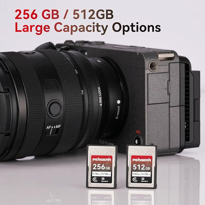 Pergear 512GB CFexpress Type A Memory Card VPG200, Up to 800MB/s Read Speed & 780MB/s Write Speed for 4K 120P,8K 30P Recording (2-Pack)